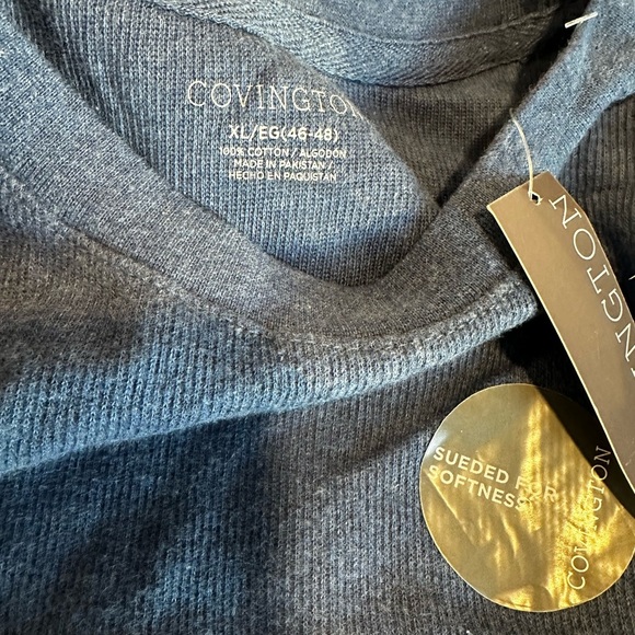 NWT Covington Blue Navy Striped Pullover Crewneck Sweater Shirt Men's XL. - Picture 7 of 9